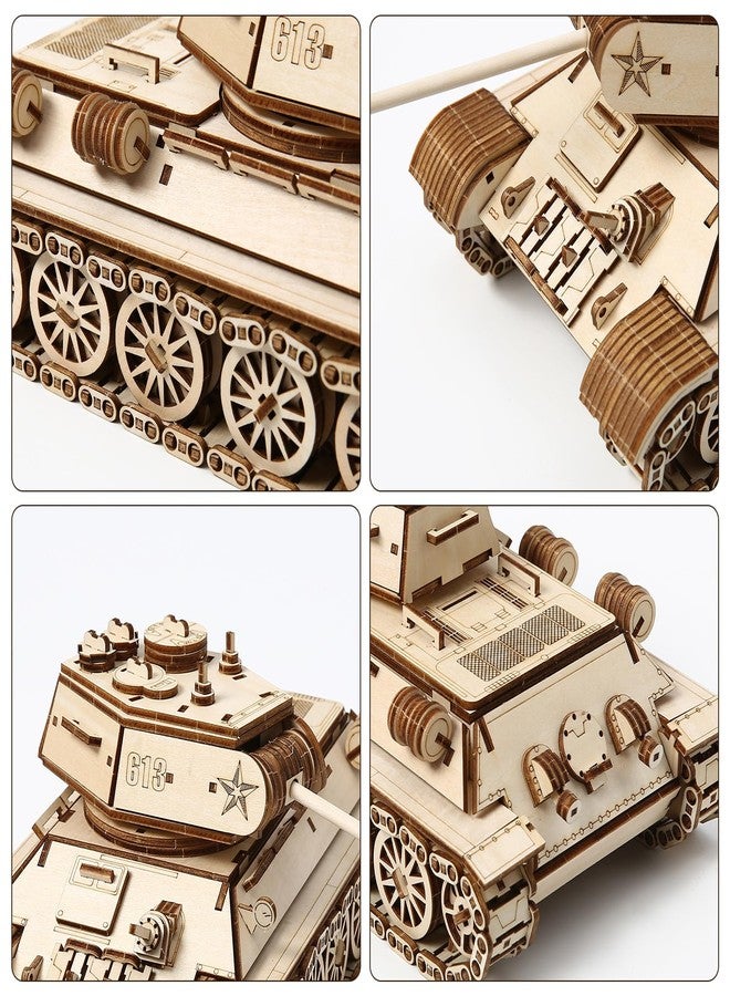 Foyucool 3D Wooden Puzzle for Adults, DIY Tank Model, Creative Assembly Model Building for Adults, DIY Assembly Puzzle, Woodcraft Kit for Christmas Day - Image 3